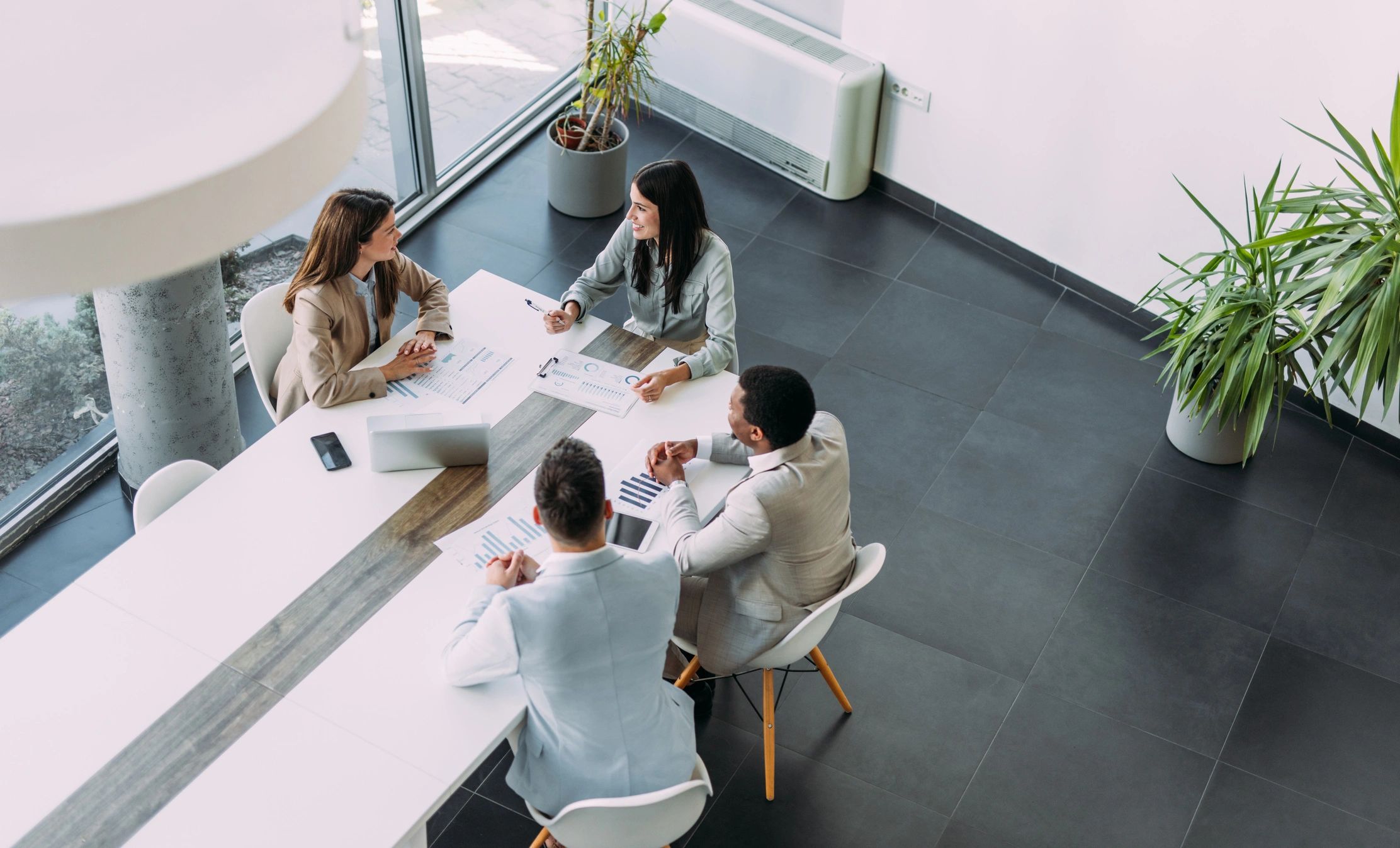 Business team collaborating in a meeting room