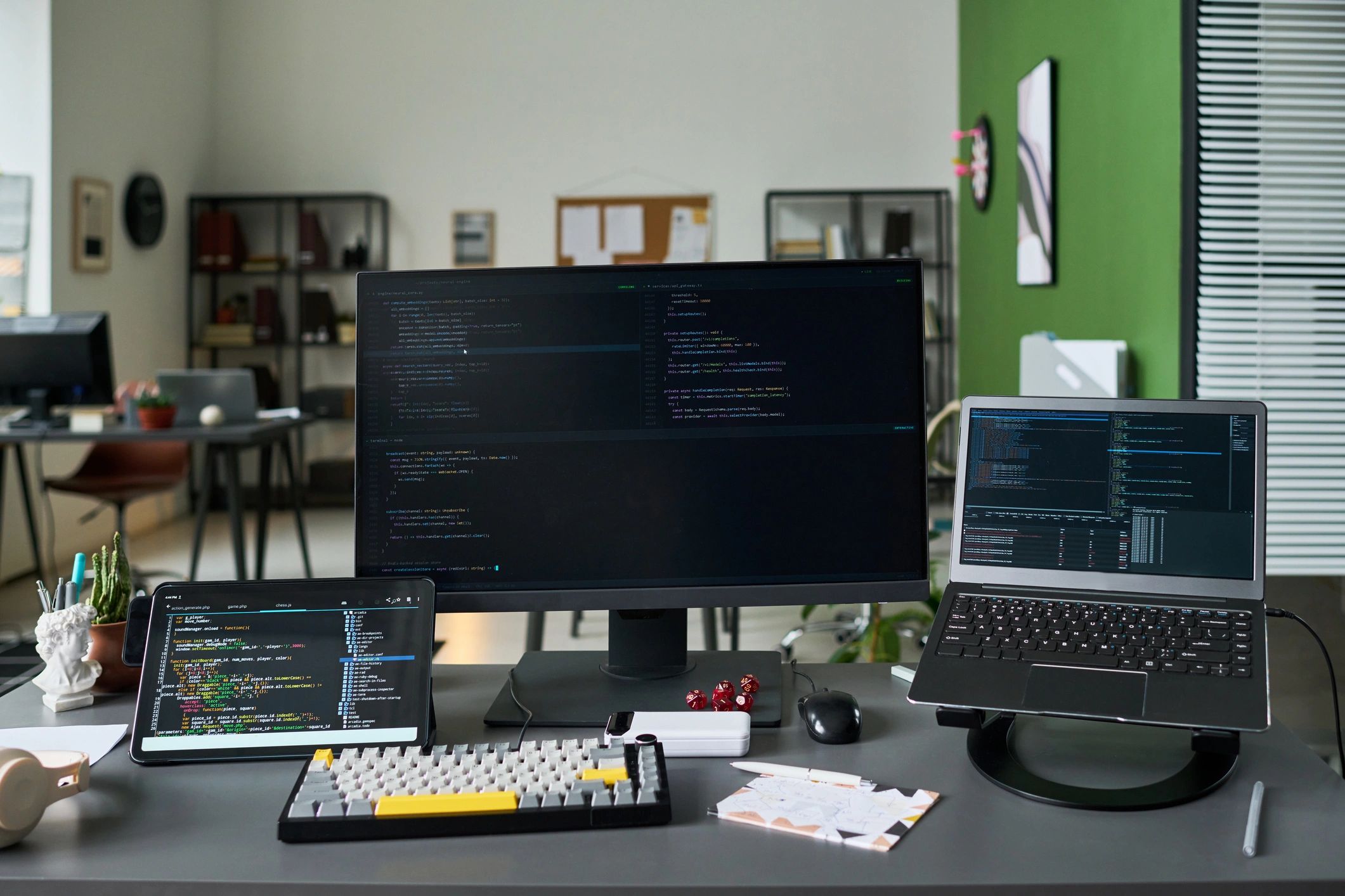 Software documentation workspace with multiple screens